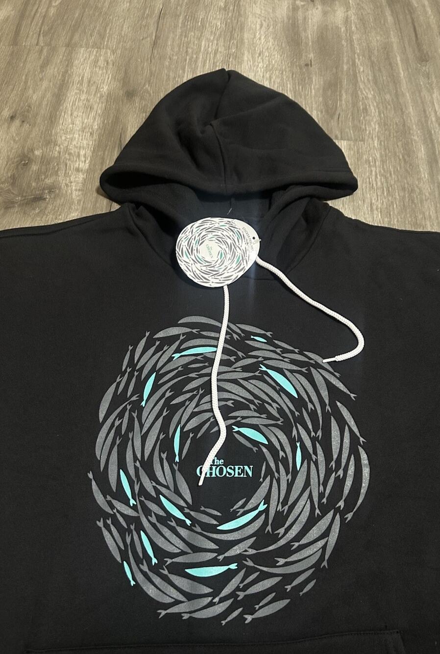 The Chosen Against The Current Hoodie Black Swirling Fish TV Show Merch Men 5XL